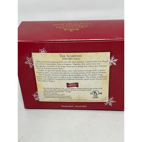 Hallmark Keepsake The Scorpion Star Trek Nemesis Ornament Magic Light 2003 New - Picture 4 of 6